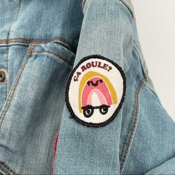 SOURIS MINI Girls Embroidered Jean Jacket with Patches button down size: 6 - Picture 8 of 12